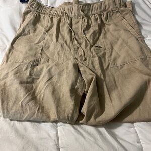 Gap Women's Linen Pants Size L Cream (NWT)
